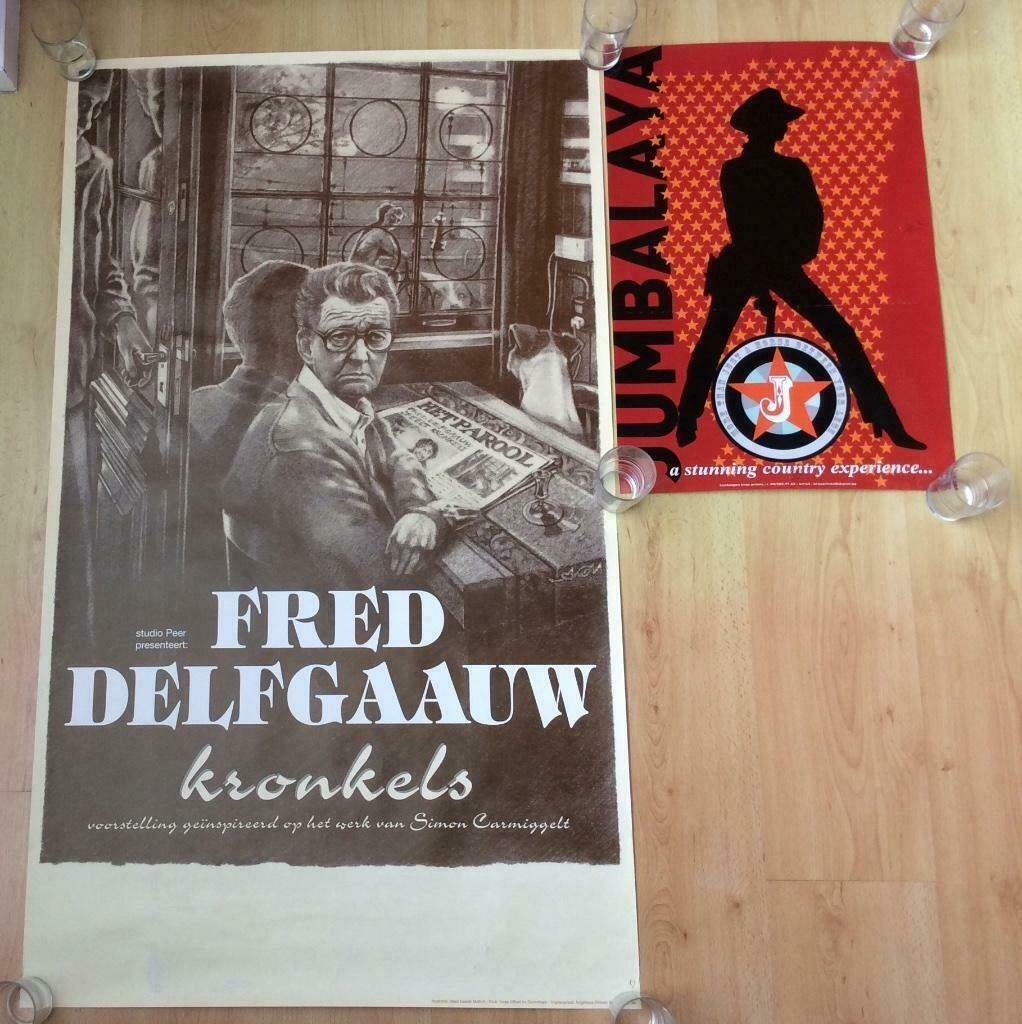 2 posters theater/cultuur: Fred Delfgaauw/ Jumbalaya, Collections, Posters & Affiches, Enlèvement ou Envoi, Utilisé