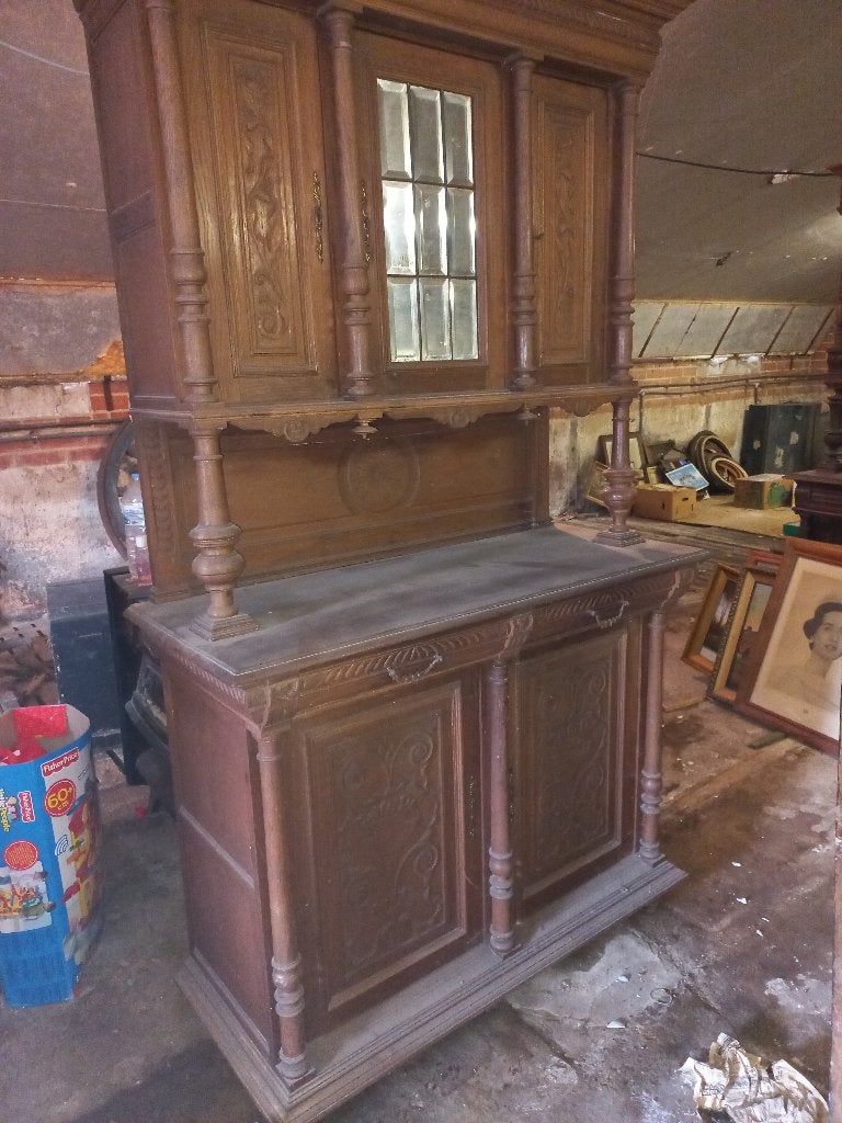 Oud  masief  eiken  kast  Mechelaar, Mechelaar, 150 à 200 cm, Enlèvement, Utilisé