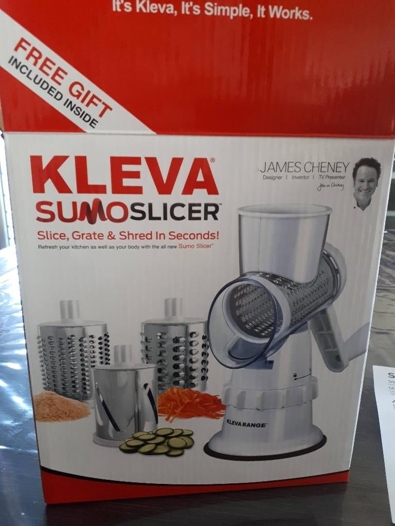 keukenmandoline / roterende rasp met 3 opzetstukken, Huis en Inrichting, Nieuw, Ophalen of Verzenden, Snijmachine, Wit