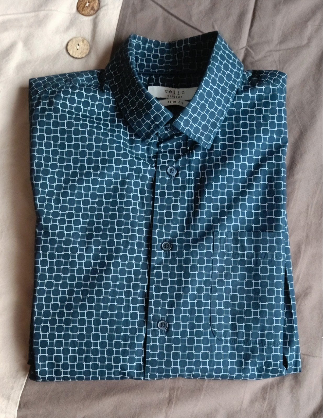 Chemise homme manches longues slim fit, Vêtements | Hommes, Enlèvement, Bleu