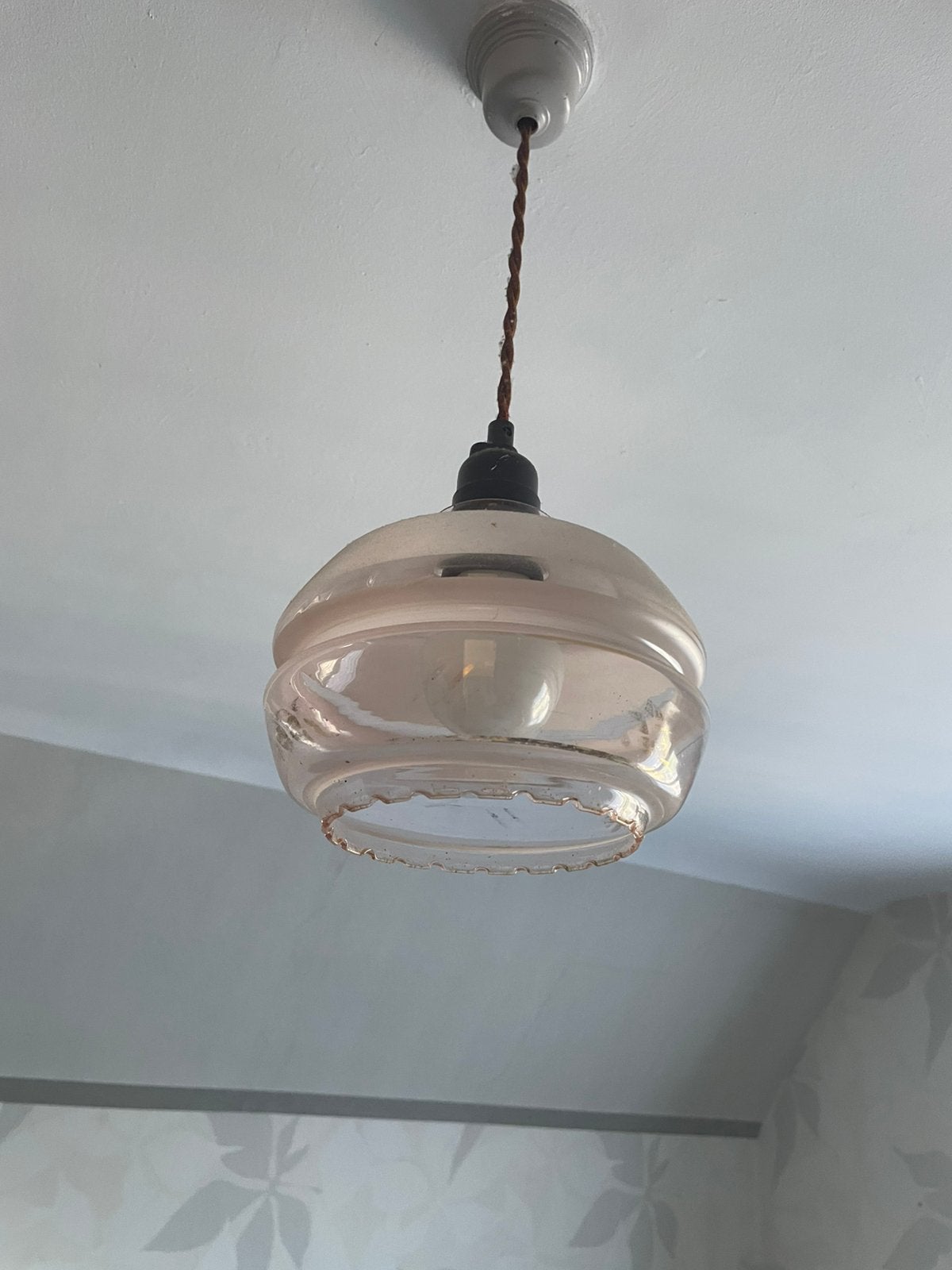 Vintage lampekap in glas, Ophalen, Zo goed als nieuw, Glas