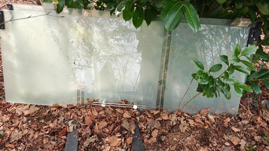 Dubbele glazen deur 1m75x225, Doe-het-zelf en Bouw, Deuren en Vliegenramen, Ophalen