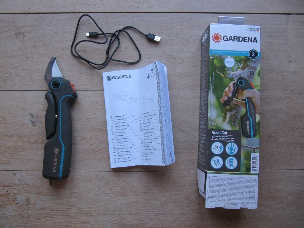 secateur gardena à assistance électrique, Enlèvement ou Envoi, Comme neuf, Moins de 20 mm, Gardena