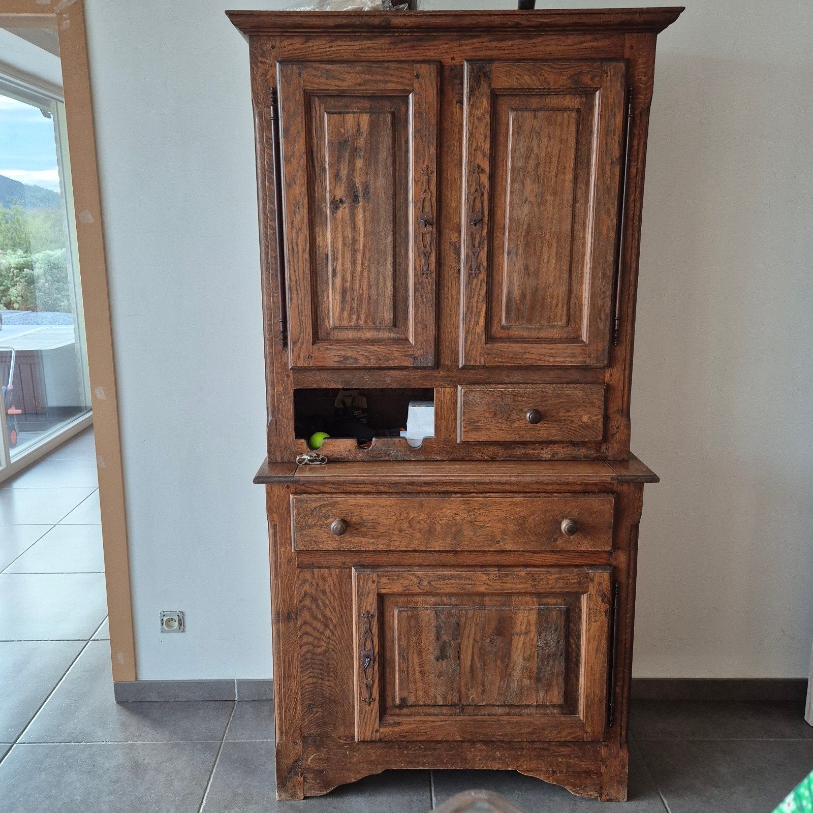 meuble de cuisine en chêne massif, 25 à 50 cm, Ancien. meubles de ferme, 50 à 100 cm, Chêne
