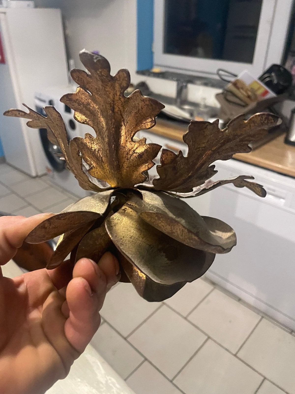 Apli plafon en metal dorée, Enlèvement ou Envoi, Métal