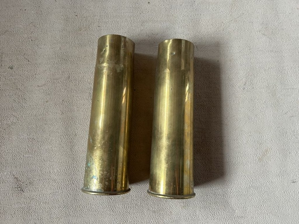 wo1 - 5,7cm Belgische Nordenfeldt hulzen - LEEG, Enlèvement ou Envoi, Armée de terre, Douilles ou Pièces de fouille