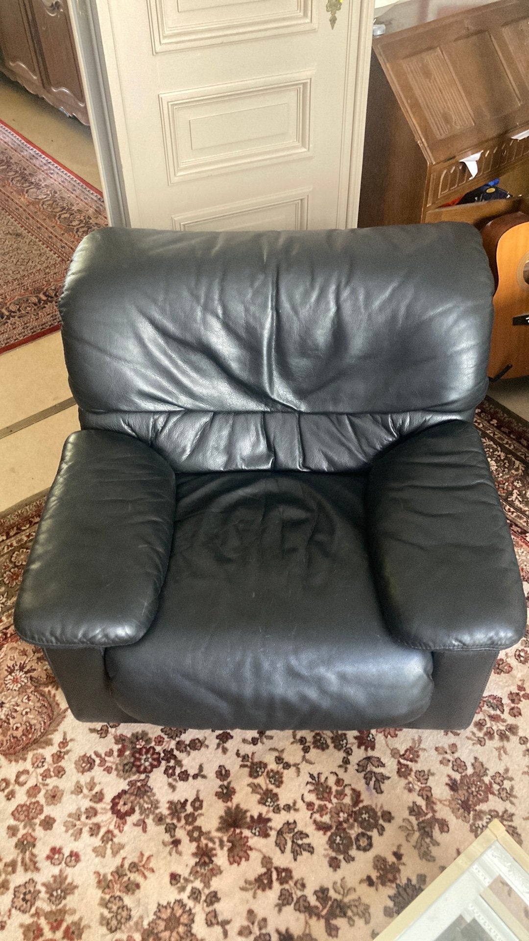 Fauteuil en cuir noir de design belge (Jori), Enlèvement, Comme neuf