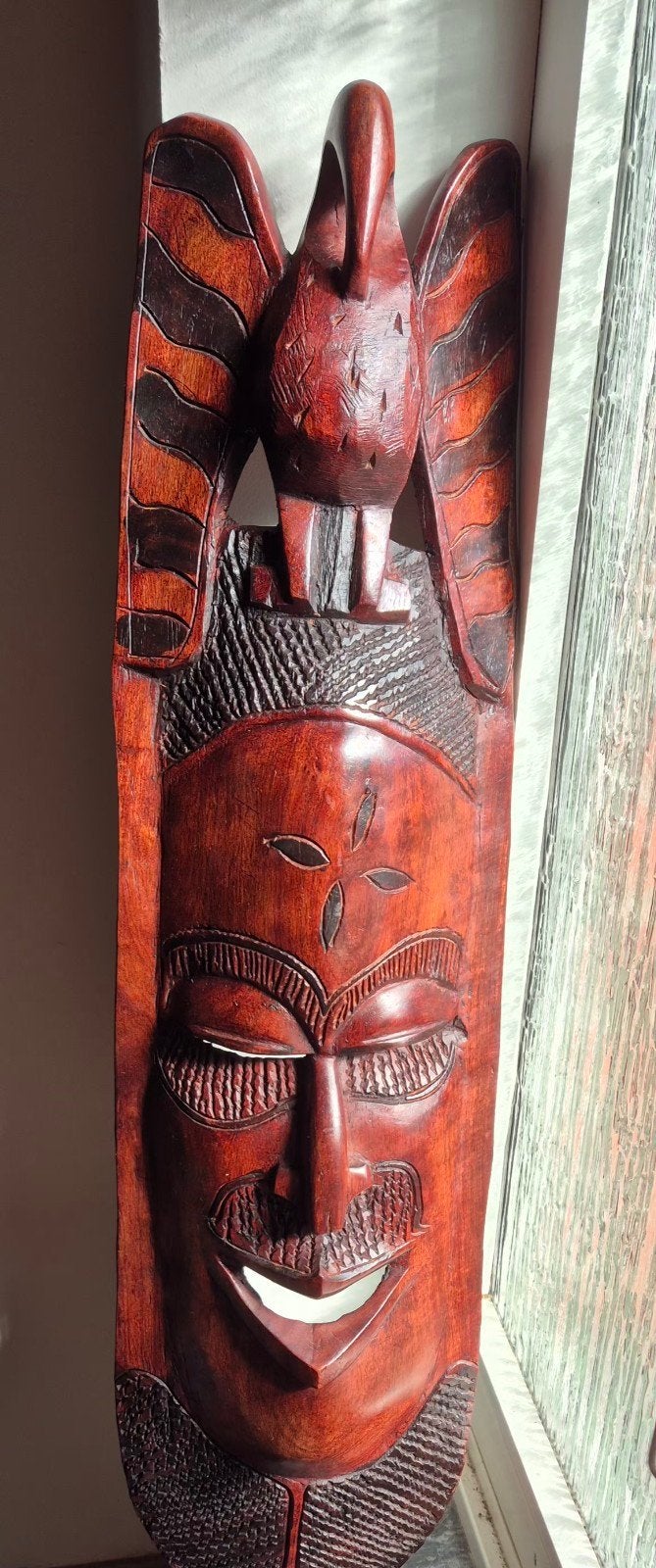 MASQUE africain, Antiquités & Art, Afrique, Bois, Masque, 50 - 100 cm