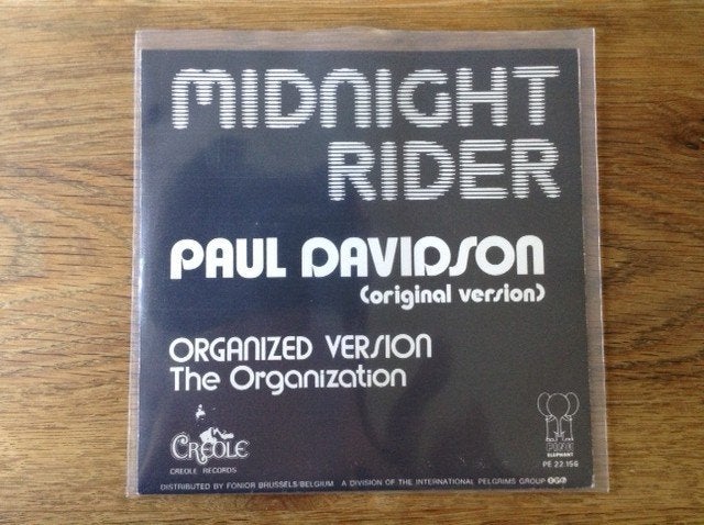 single paul davidson / the organization, 7 inch, Housse de protection extérieure, R&B et Soul, Enlèvement ou Envoi