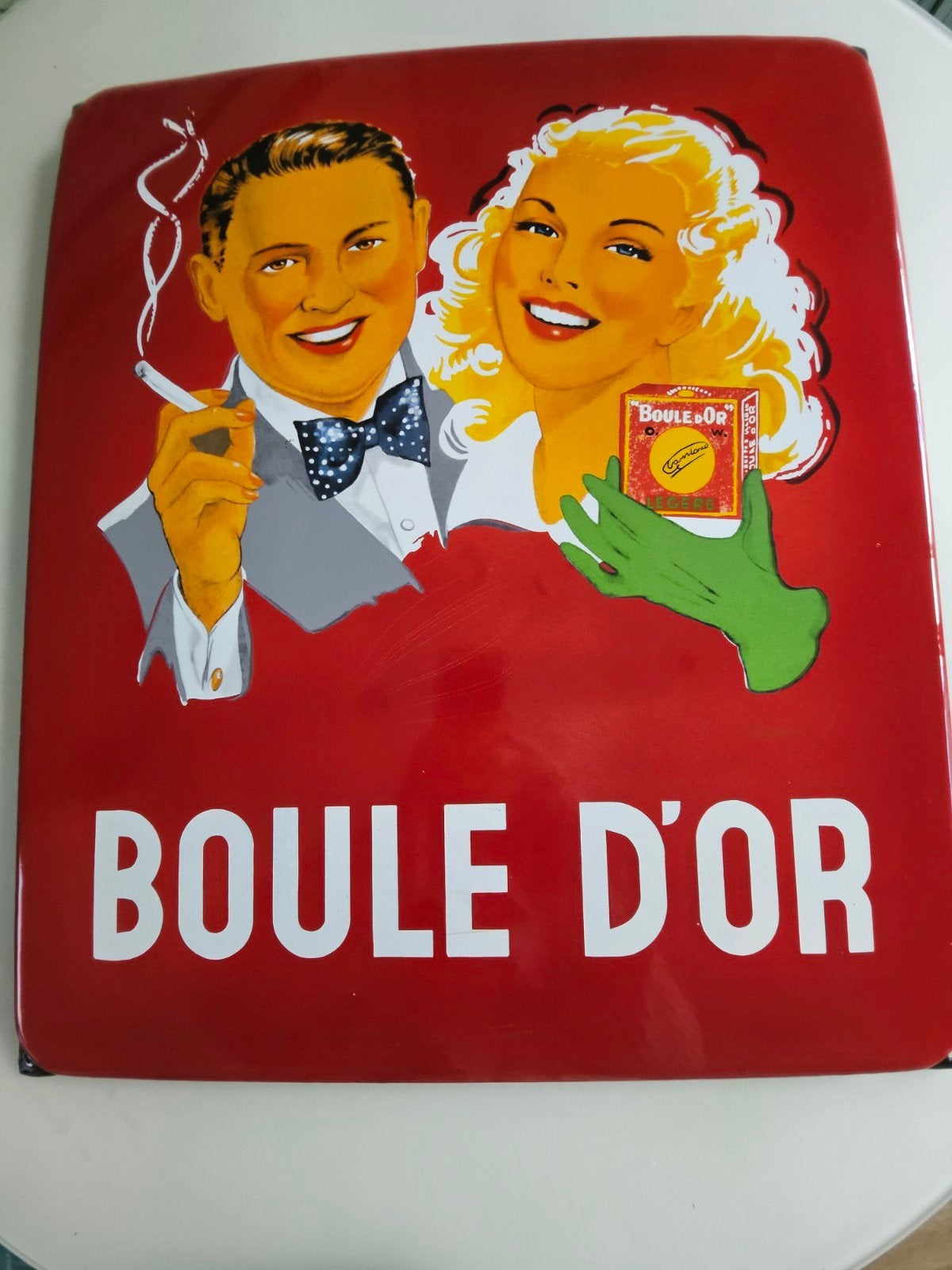 Boule d'Or... email reklame plaat, Ophalen
