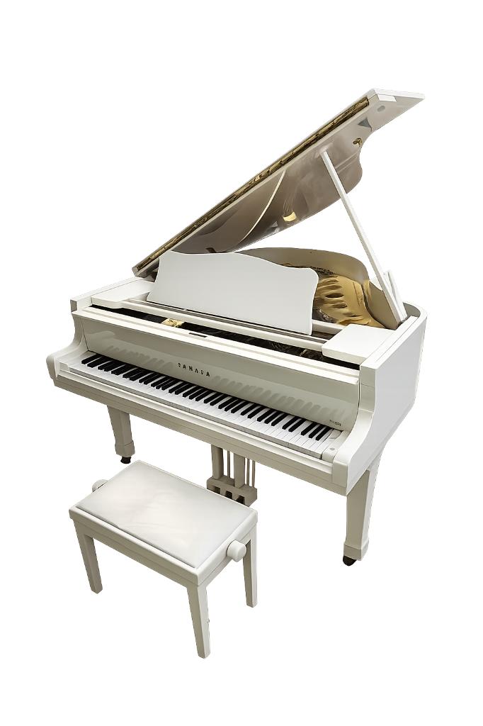 Yamaha G1 vleugelpiano – wit hoogglans – bouwjaar 1991, Muziek en Instrumenten, Ophalen, Gebruikt, Wit, Piano