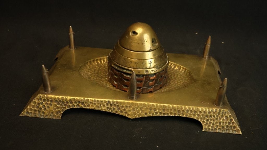 WO1 Trench-art inktpot, Enlèvement ou Envoi