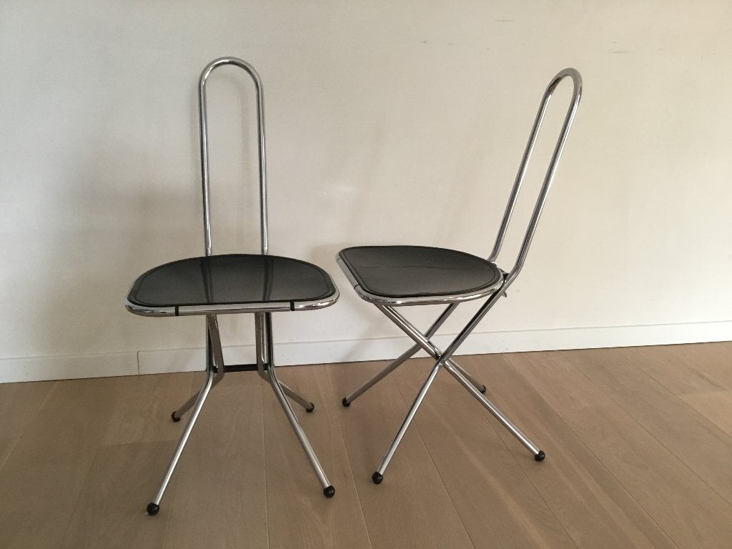 2 Memphis style klapstoelen Neils Gammelgard voor Ikea j 80, Maison & Meubles, Synthétique, Deux, Enlèvement, Utilisé
