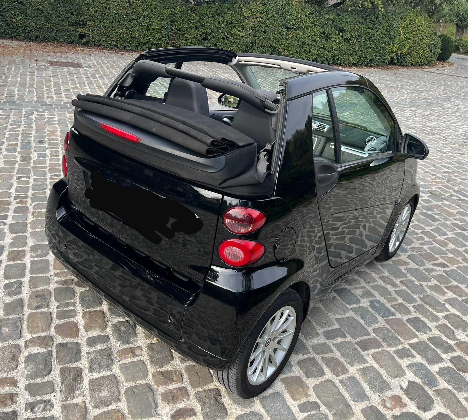 Smart Fortwo Cabrio zwart, Auto's, Automaat, Euro 5, Zwart, Cabriolet