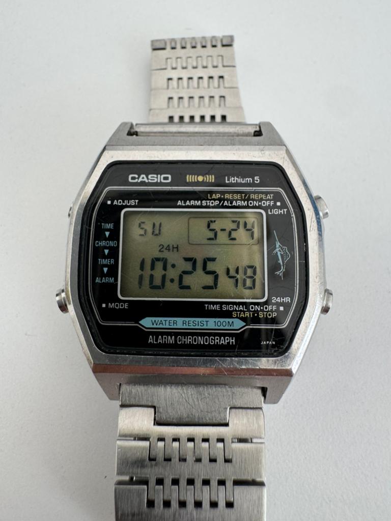 Casio Marlin H101 (Module 106) Vintage - Functioneel, Handtassen en Accessoires, Horloges | Heren, Gebruikt, Staal, Polshorloge