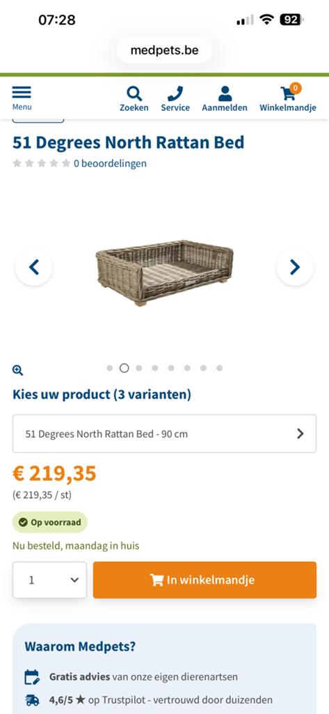 Lit pour chien en osier XL, Enlèvement, Utilisé, Roseau