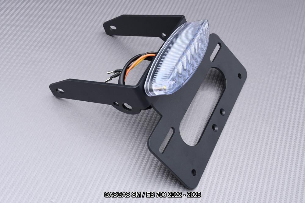 Support Plaque Immatriculation Moto GasGas ES SM 700 2022-2024 Avec LED - Support Queue Aluminium Réglable