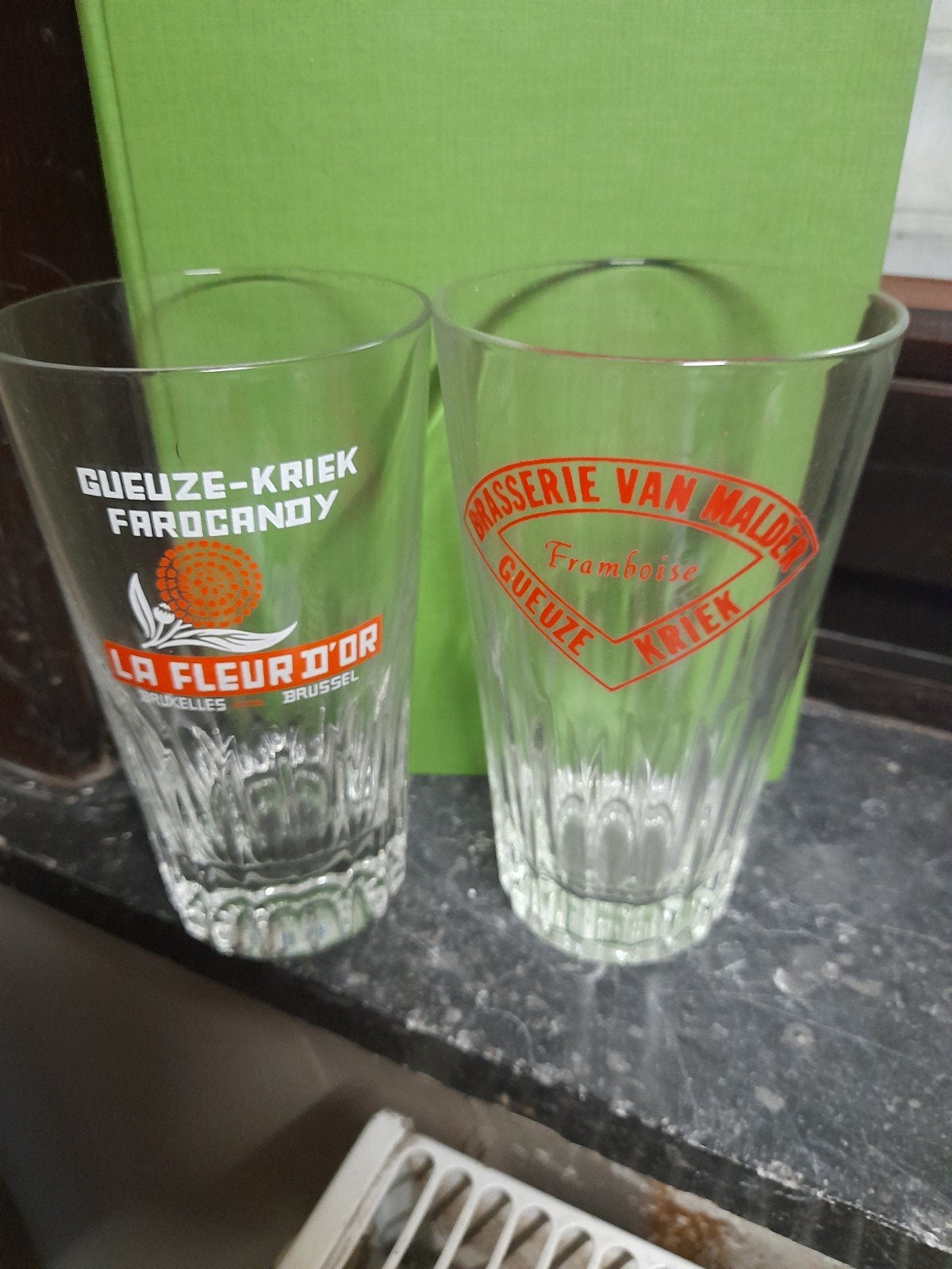 2 glazen geuze-kriek, Verzamelen, Ophalen of Verzenden