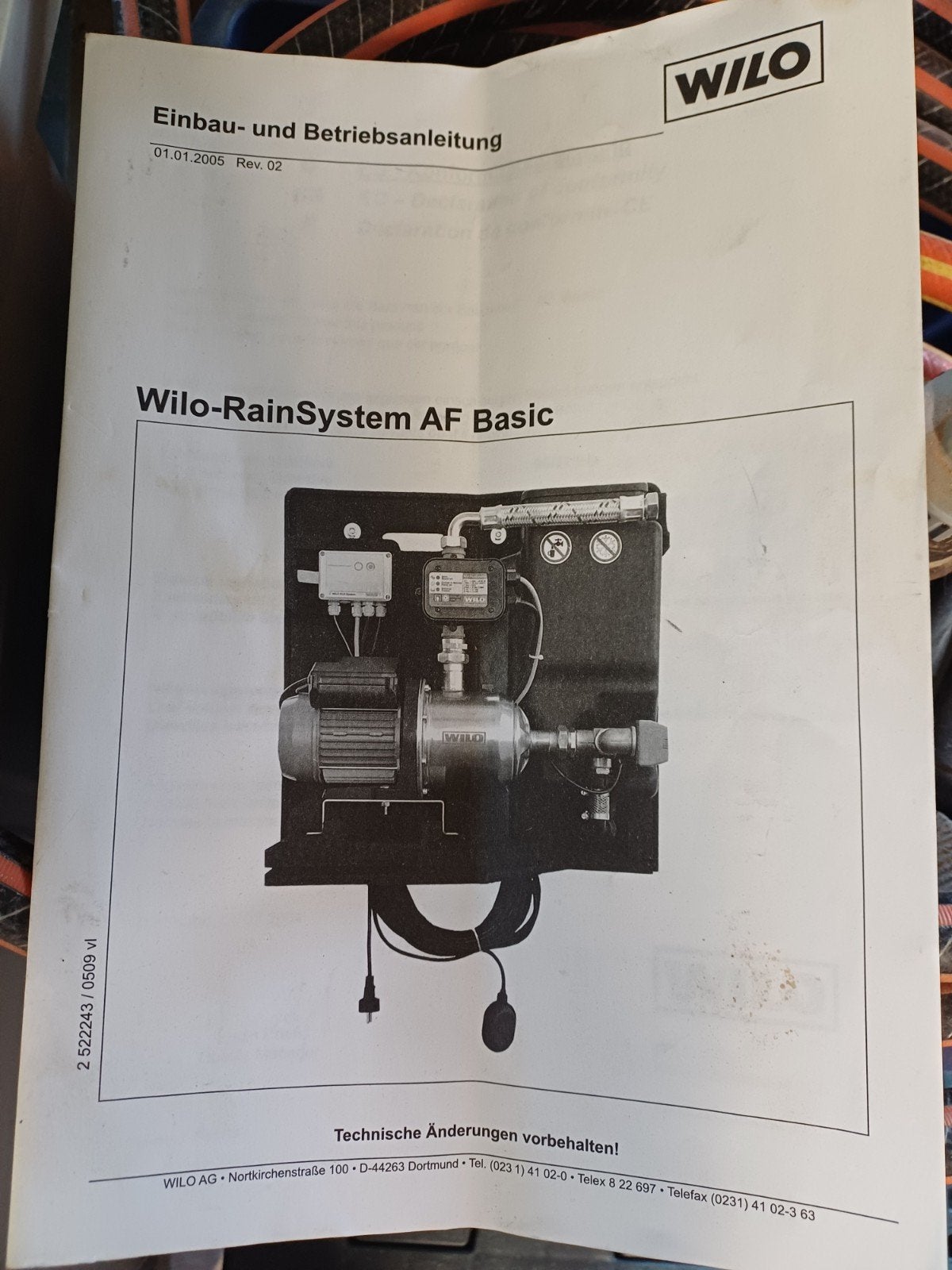 wilo automatisch regenwatersysteem, Jardin & Terrasse, Pompes à eau, Enlèvement, Utilisé, Électrique, Pompe d'irrigation