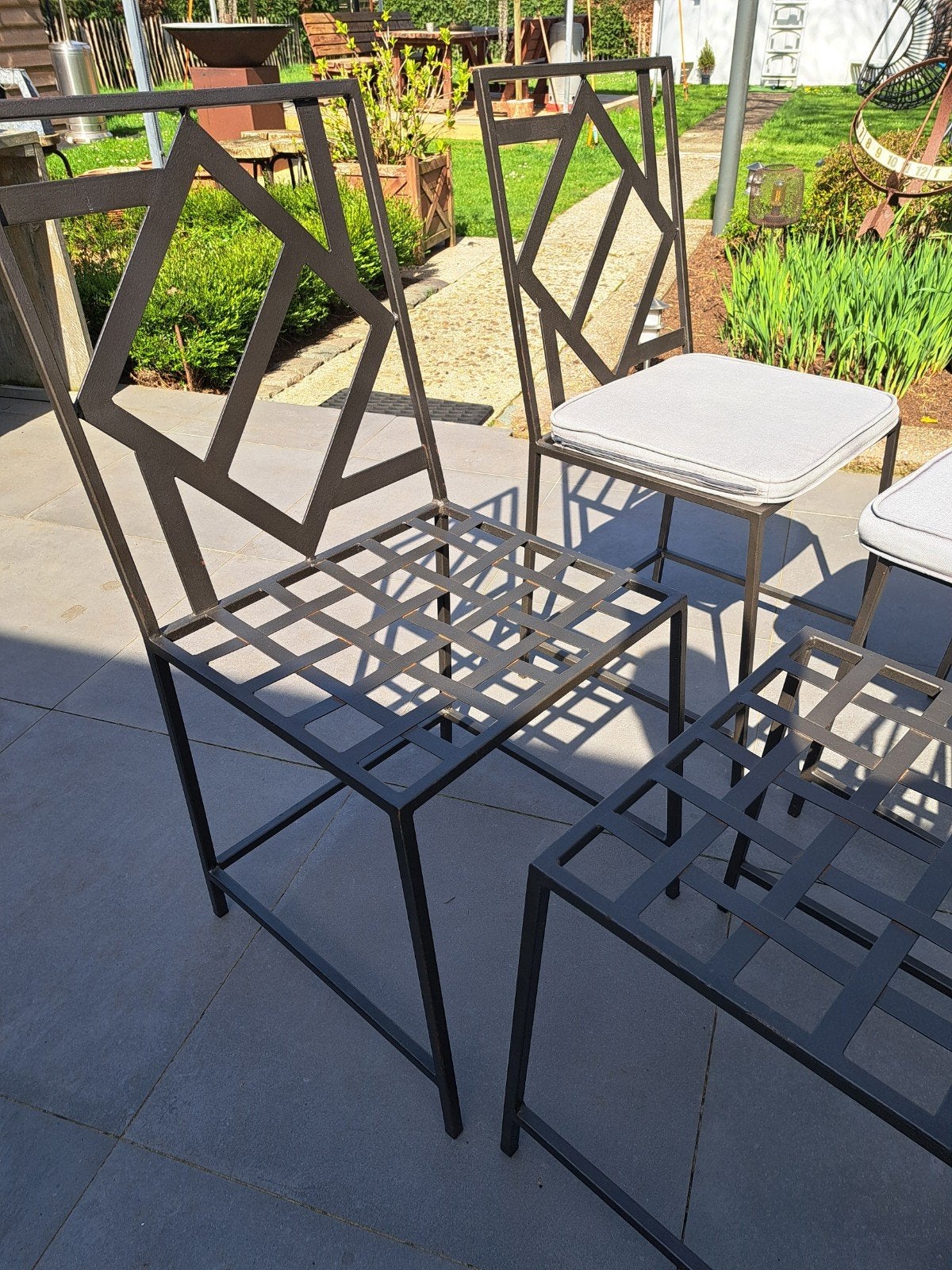 smeedijzeren tuinstoelen  25 €/per stoel, Ophalen, Gebruikt, Stoel, Tuinset
