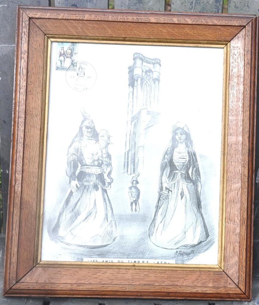 gravure feuillet 1er jours timbre ville ath  M peltier, Enlèvement ou Envoi