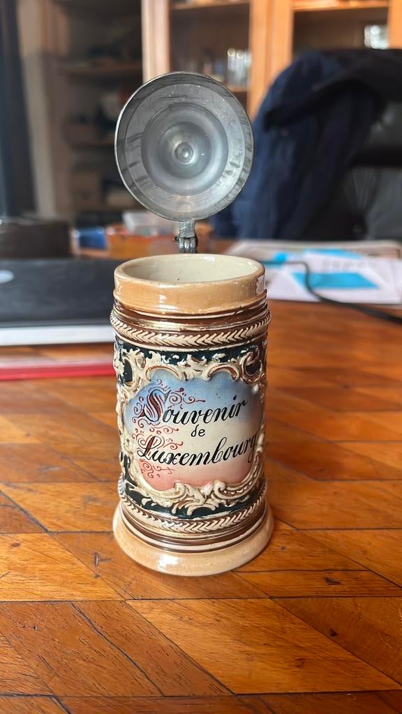 Très ancienne chope « Souvenir du Luxembourg «, Collections, Enlèvement ou Envoi, Comme neuf