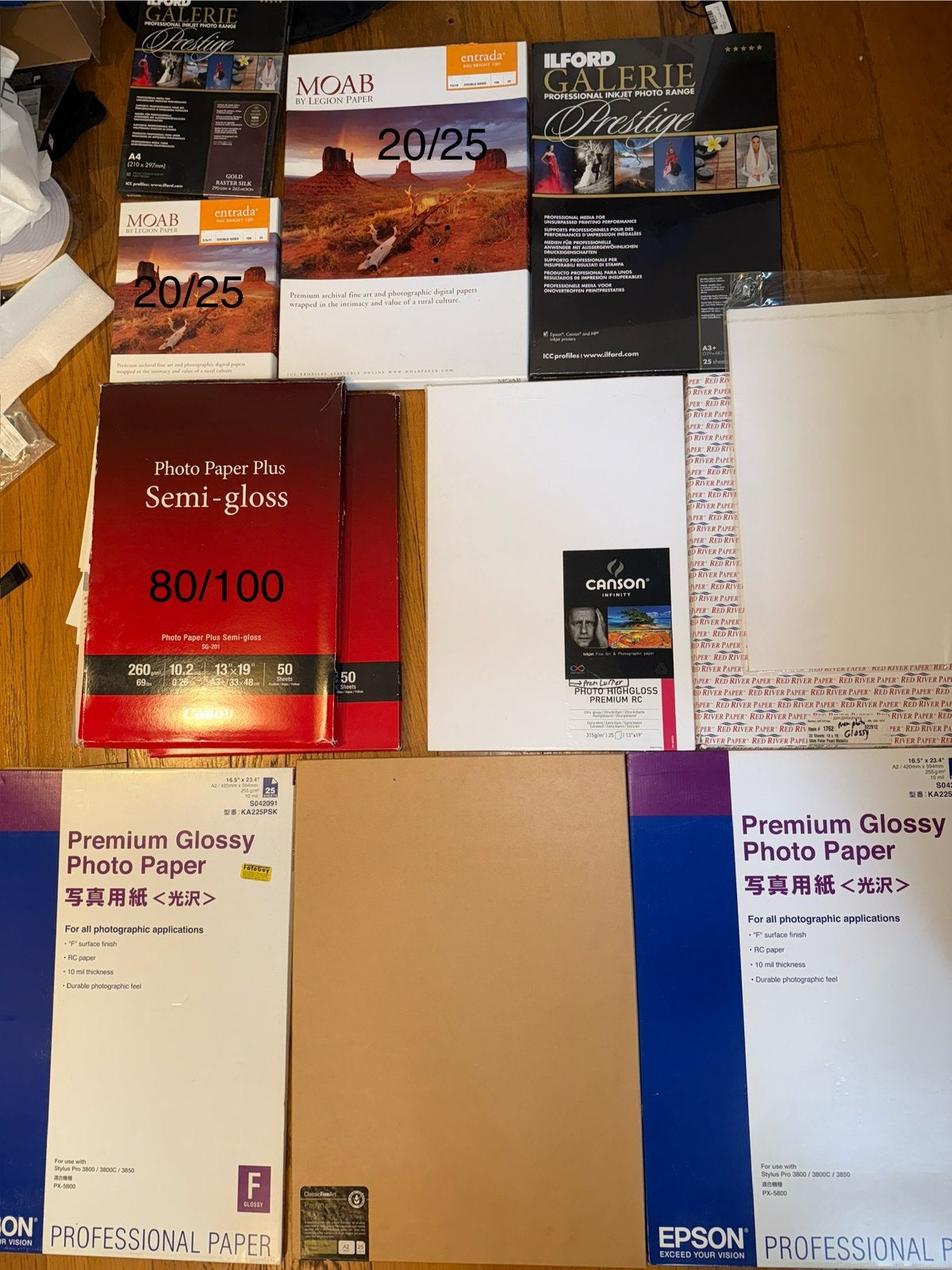 Photo Papers: Ilford, Canson, Moab, Canon, Epson, etc, TV, Hi-fi & Vidéo, Enlèvement, Comme neuf, Canon