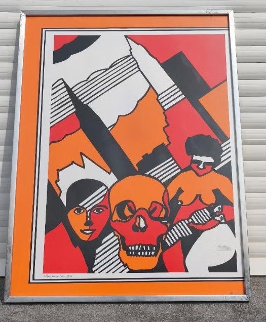 Lithographie tête de mort signe, Enlèvement ou Envoi, Lithographie