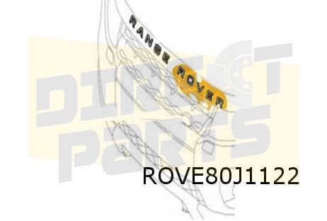 Embleem voorzijde tekst Rechts ''Rover"   Origineel  LR02639, Land Rover, -, Verzenden, -