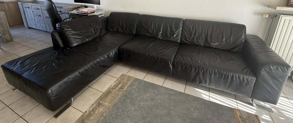 Lederen Salon, Huis en Inrichting, Ophalen, Gebruikt, Leer