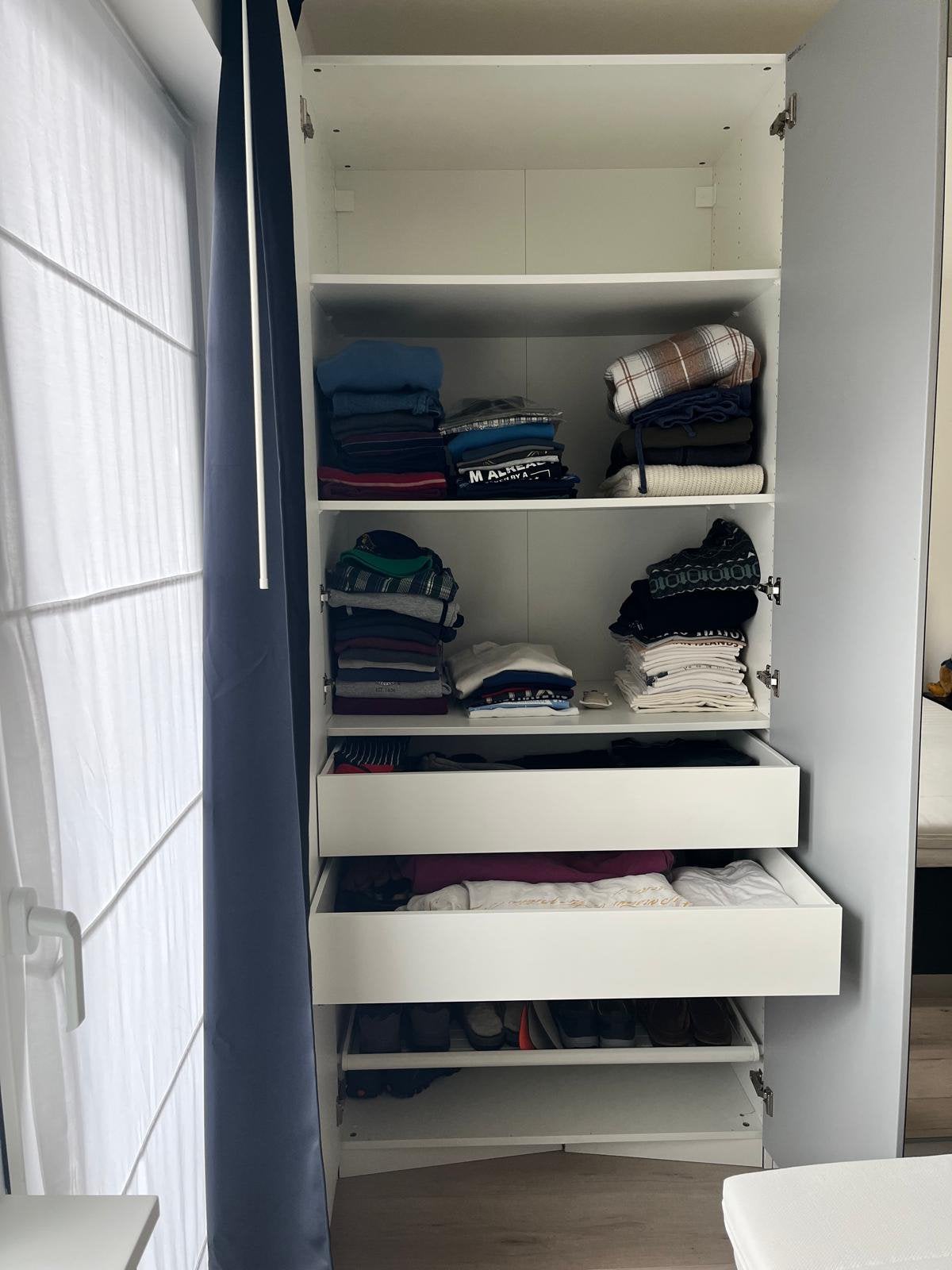 Witte hoogglans kleerkast, Huis en Inrichting, Kasten | Kleerkasten, Ophalen, Gebruikt