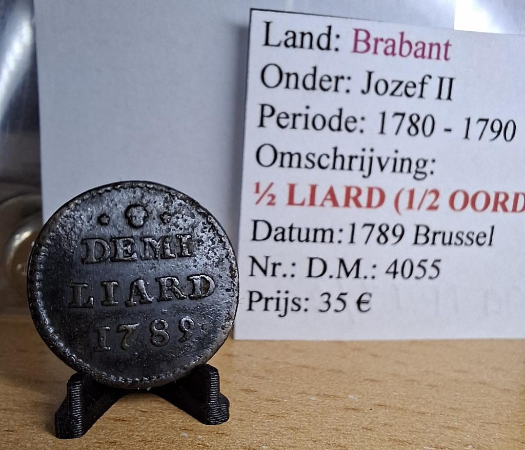 1/2 Oord - 1789 - Brussel - Jozef II @35€, Timbres & Monnaies, Monnaies | Belgique, Envoi, Autre, Monnaie en vrac