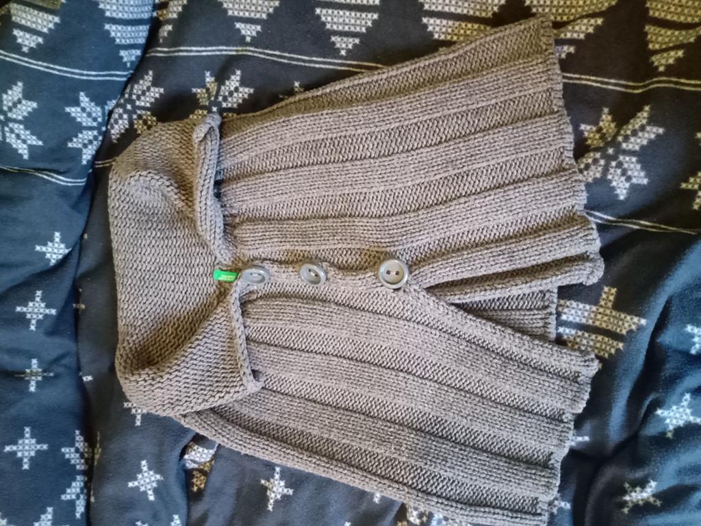 Wollen grijze poncho, Kleding | Dames, Ophalen of Verzenden, Maat 36 (S)