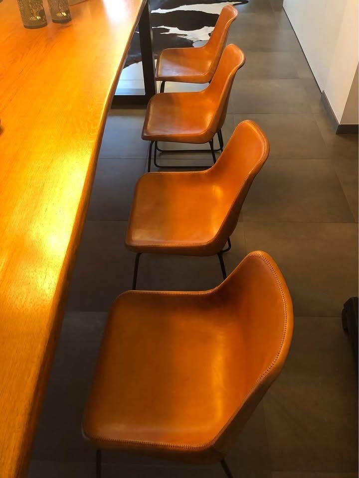 12x Stoel Luna giron  EN 3x barstoelen Sol Y Luna, Ophalen, Zo goed als nieuw, Overige kleuren, Leer