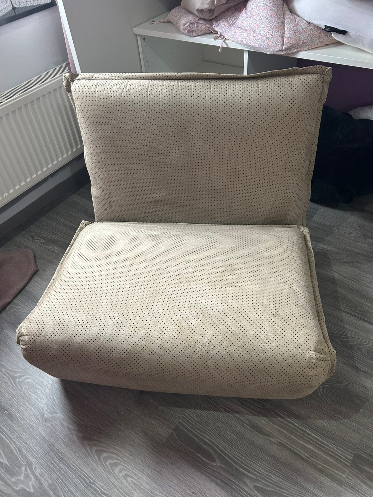 Canapé lit 1 personne beige, Ophalen, Eenpersoons, Minder dan 75 cm, Zo goed als nieuw