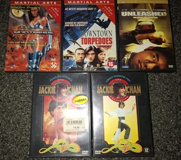 5 DVD's Martial Arts ( met oa. Jackie Chan, Jet Li,... ), CD & DVD, DVD | Action, Enlèvement ou Envoi, Comme neuf, Arts martiaux
