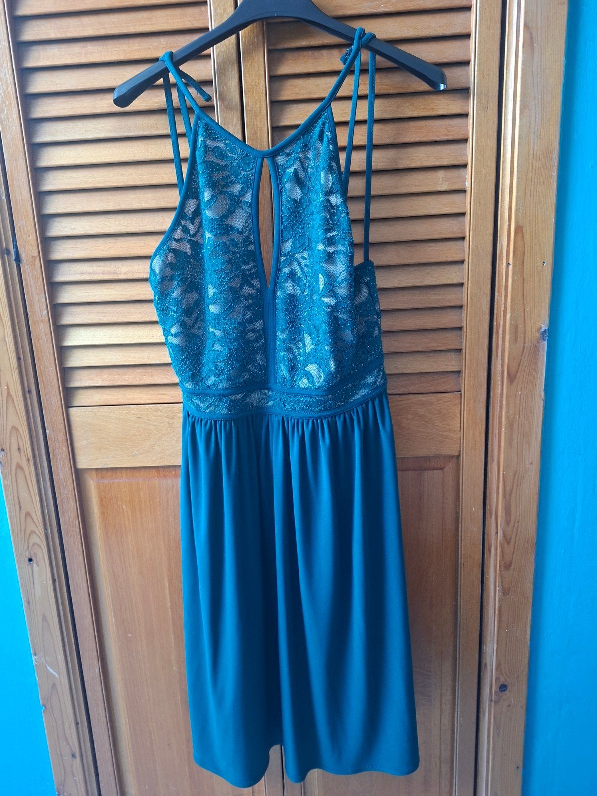 robe verte pailletee, Taille 38/40 (M), Sans marque, Comme neuf, Vert