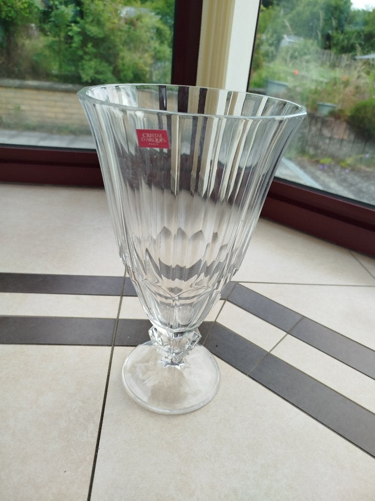 Grand vase sur pied en Cristal d'Arques, Antiek en Kunst, Ophalen