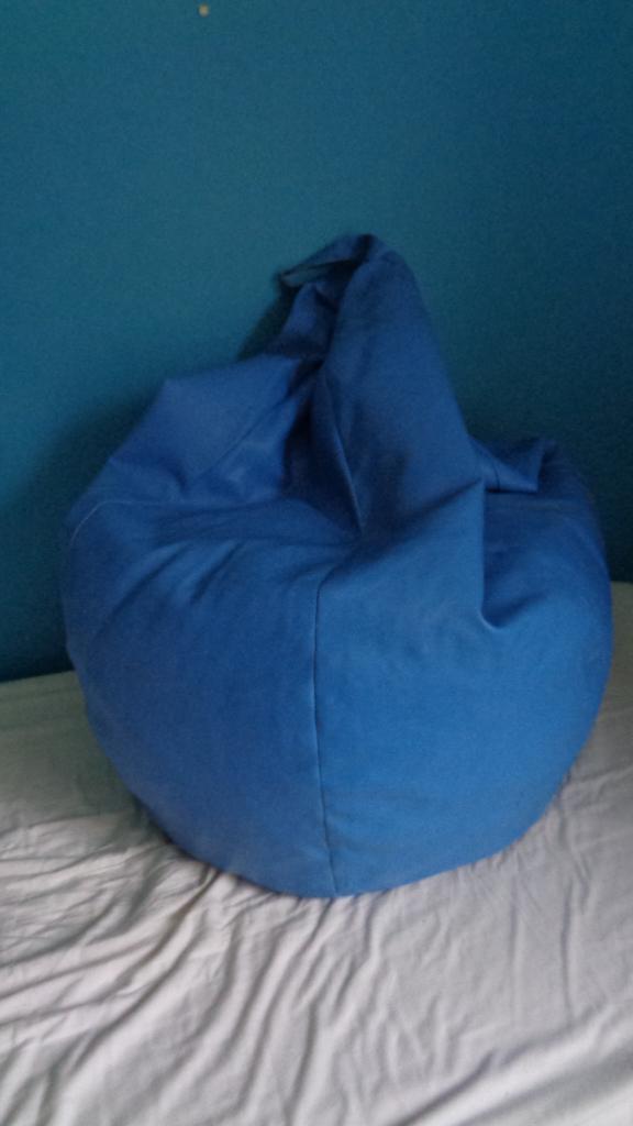 Grote blauwe zitzak, Enlèvement, Comme neuf, Bleu, Pouf