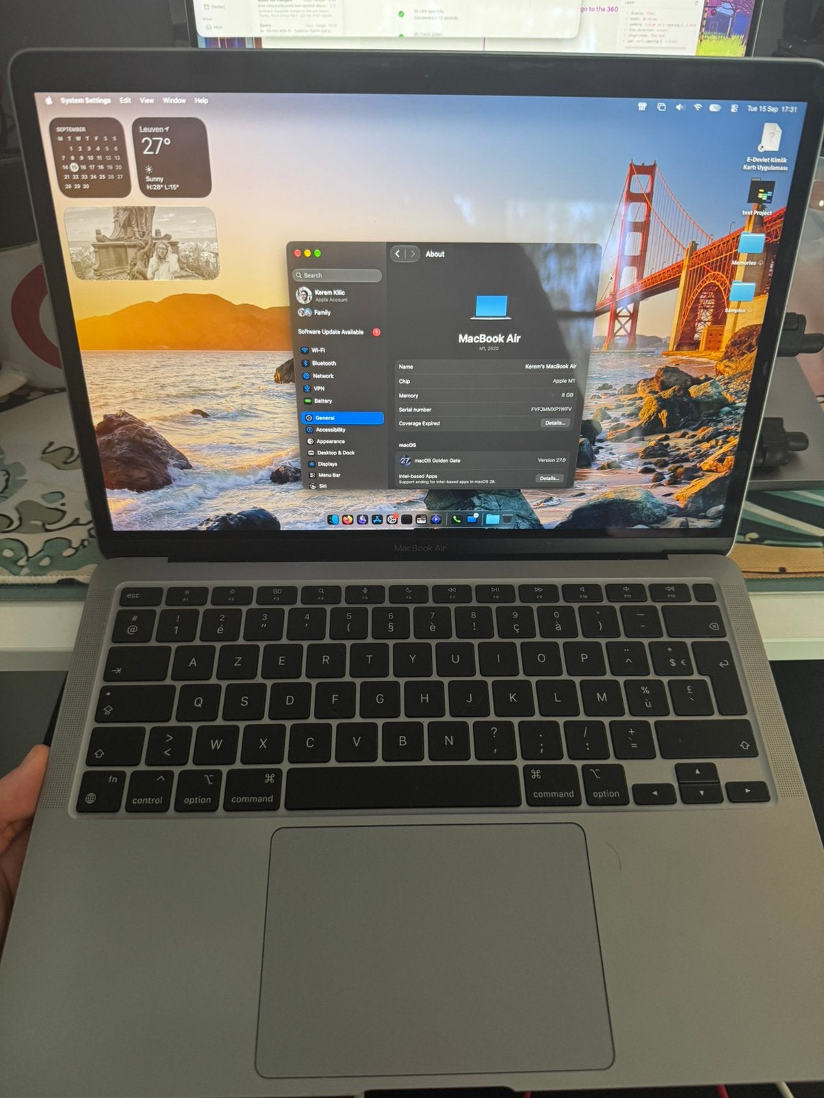 Macbook Air M1, Computers en Software, Ophalen, Gebruikt, 256 GB, 8 GB