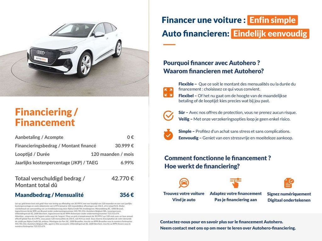Audi Q4 e-tron 40 e-tron (bj 2023, automaat), Auto's, Audi, Automaat, Achterwielaandrijving, Gebruikt, Zwart