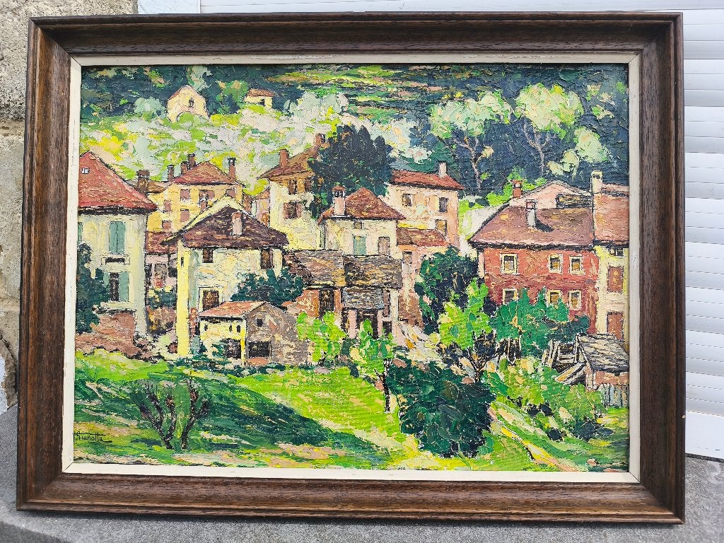 Huile sur toile signe François gianolla, Antiek en Kunst, Ophalen of Verzenden, Doek