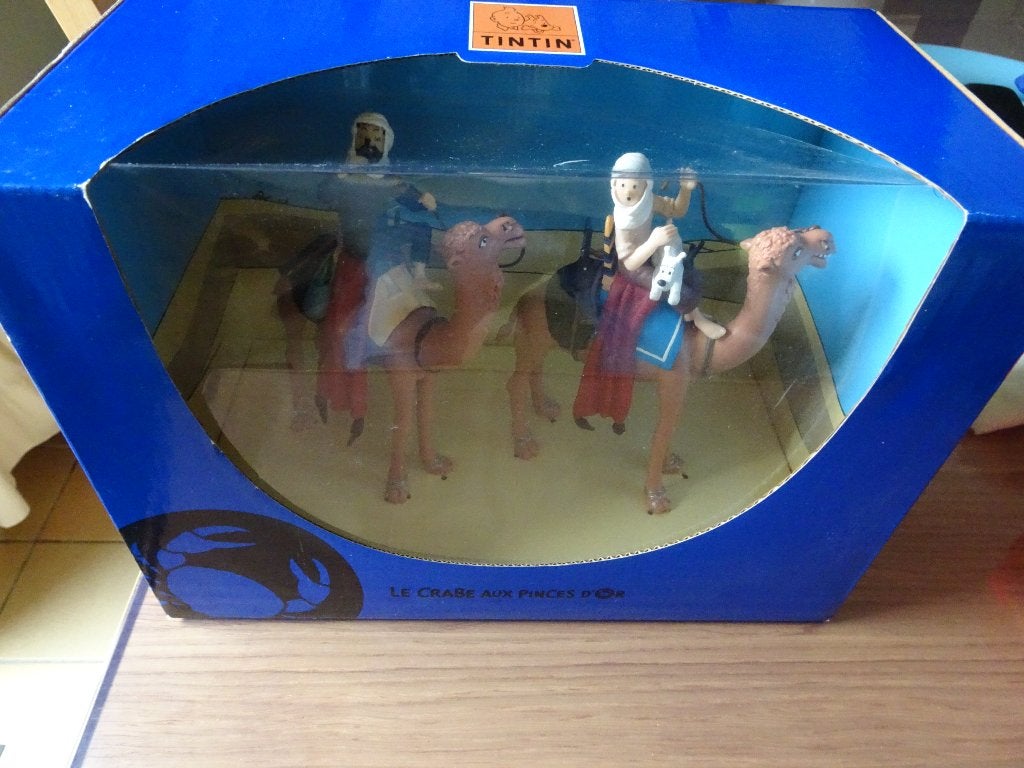 Diorama Kuifje - De krab met de gouden klauwen - Hergé, Ophalen of Verzenden, Kuifje, Zo goed als nieuw, Beeldje of Figuurtje