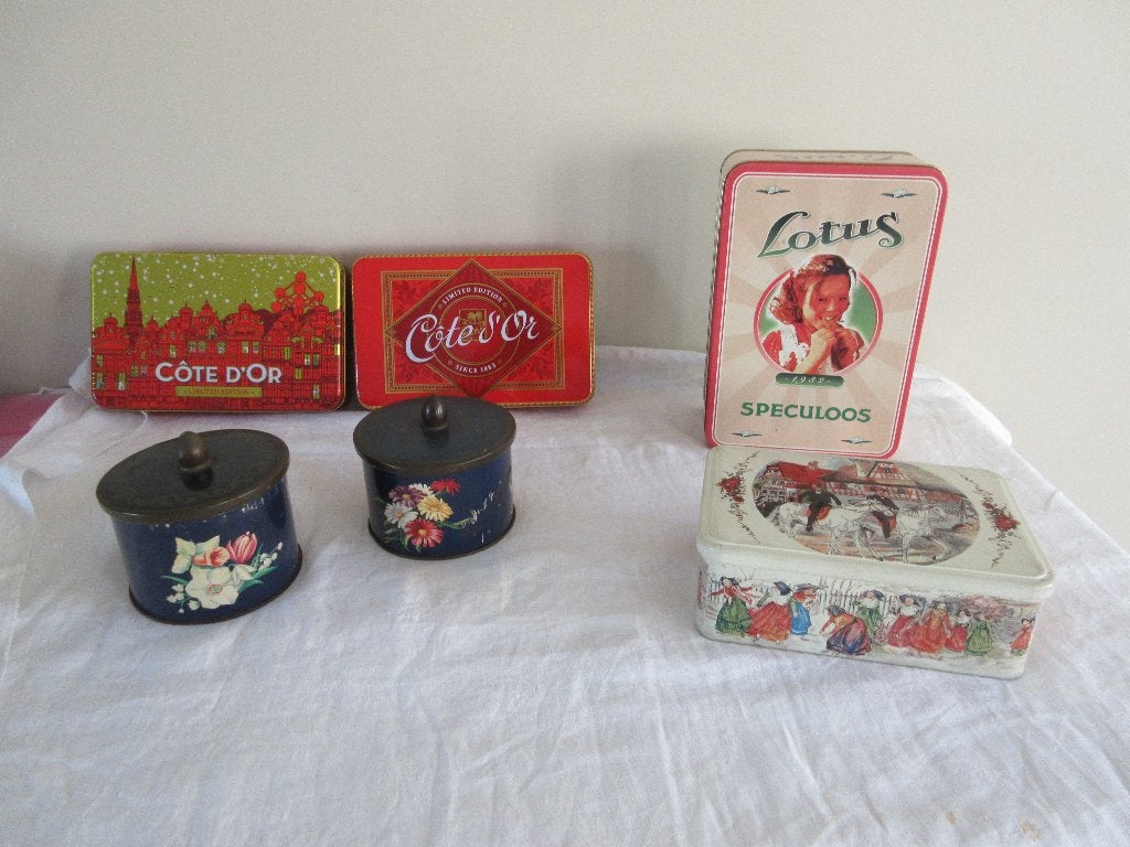 Anciennes boîtes en fer Côte d'Or, Lotus, Massilly vintage, Collections, Enlèvement
