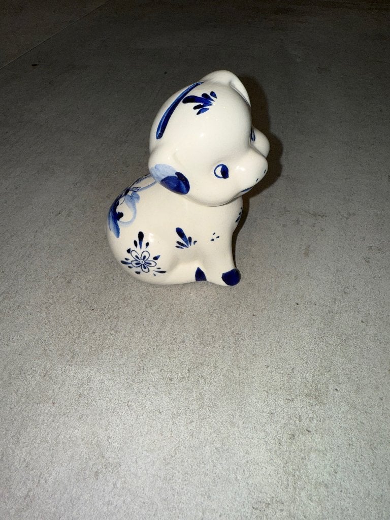 Tirelire cochon Delft, Collections, Enlèvement ou Envoi, Neuf, Pierre, Poterie ou Céramique, Animal