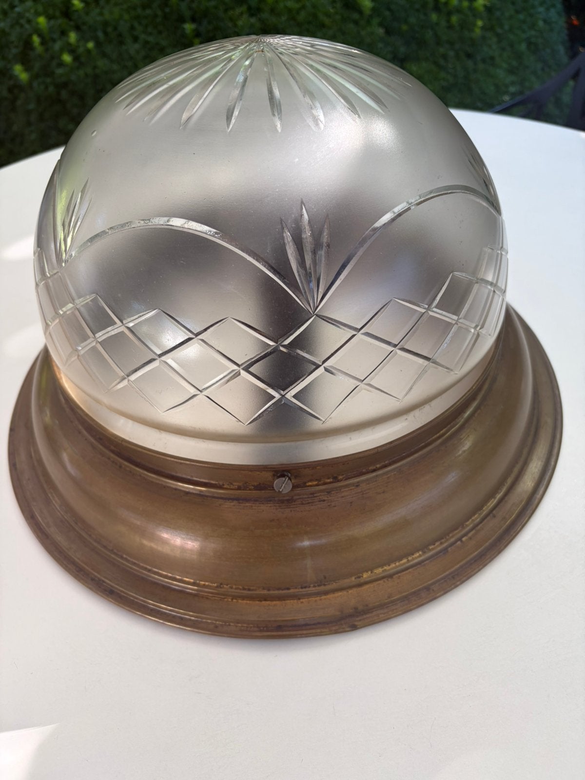 Antieke plafondlamp, Ophalen, Zo goed als nieuw, Glas, Plafondlamp