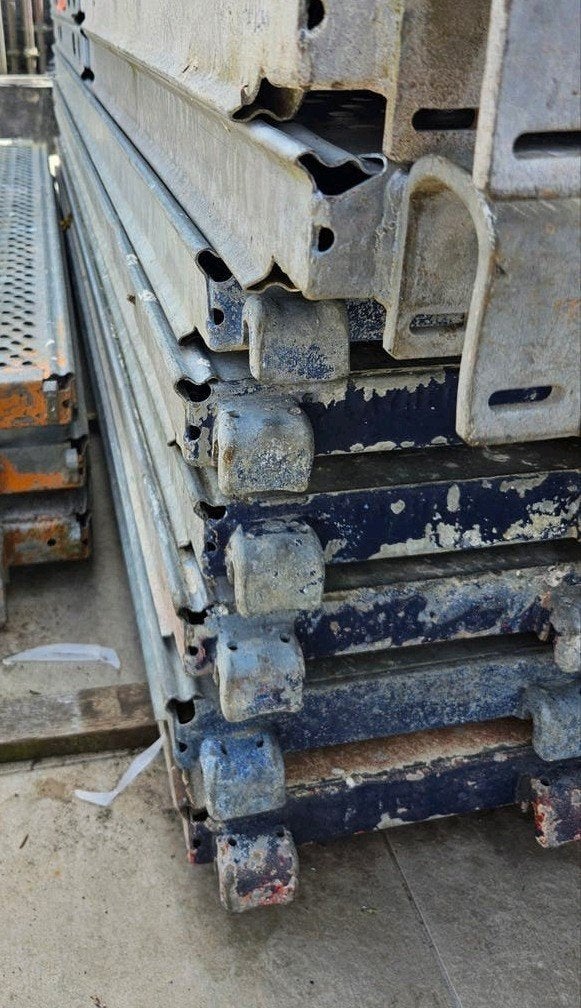 Layher steiger onderdelen, Doe-het-zelf en Bouw, Steigers, Ophalen, Gebruikt, Gevelsteiger, 5 meter of hoger