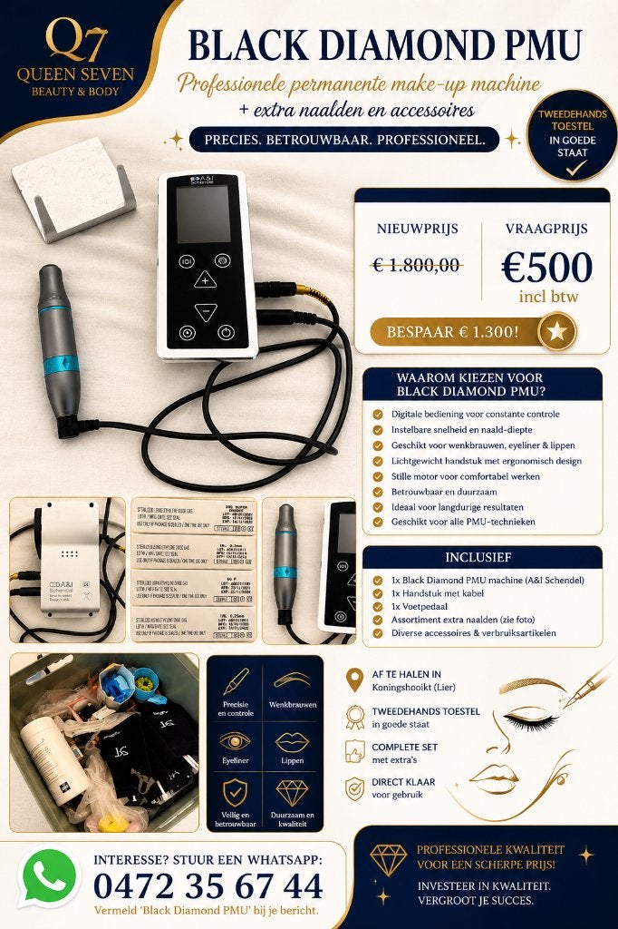 Permanente make up toestel en accesoires, Elektronische apparatuur, Persoonlijke Verzorgingsapparatuur, Gebruikt, Black diamond