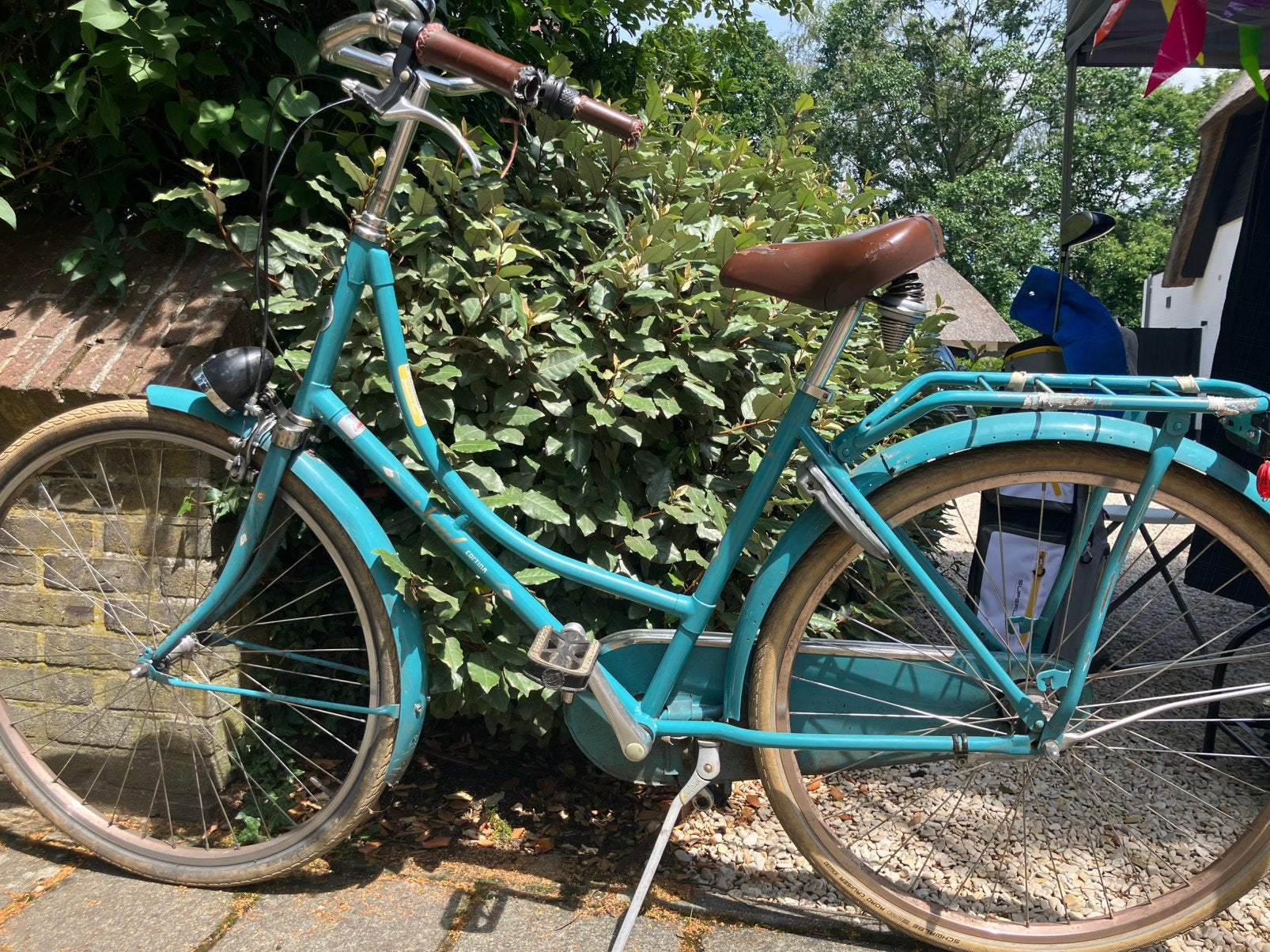 Vintage fiets in mooie blauwe kleur., Enlèvement, Utilisé, Frein à rétropédalage