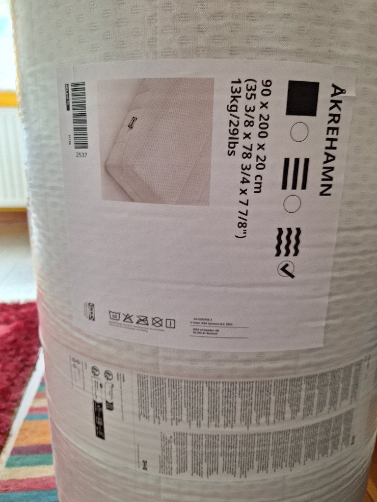 Matras Ikea Akrehamn Firm 90x200x20, Huis en Inrichting, Ophalen, 90 cm, Eenpersoons, Zo goed als nieuw